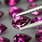 Ravishing 7.55ct violet pink Rhodolite Garnet set