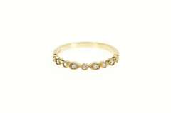 14K Yellow Gold 0.10 Ctw Ornate Milgrain Diamond Wedding Ring