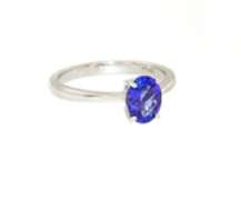 Gorgeous Platinum Oval Tanzanite Solitaire Ring