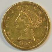 Razor-sharp 1880-S US $5 Liberty Gold Piece