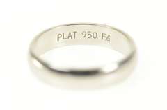 Platinum 3.9mm Rounded Classic Simple Wedding Band Ring