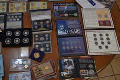 Lot Of Collectible Coins And Displays.