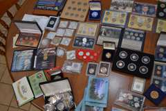 Lot Of Collectible Coins And Displays.