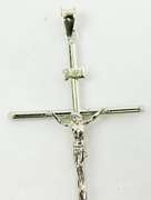 14K White Gold Large Crucifix Pendant