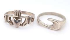 Group Lot of 10 Vinage Sterling Silver Rings