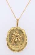 Gorgeous 18kt Greco Roman Male Intaglio Pendant on Chain