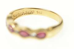 14K Yellow Gold 0.73 Ctw Natural Ruby Diamond Wedding Band Ring