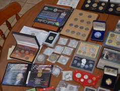 Lot Of Collectible Coins And Displays.