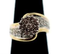 Overwhelming Diamond Cluster Halo Ring with a 10k Gold Band