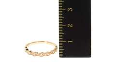 14K Rose Gold Diamond Stackable Milgrain Wedding Band Ring