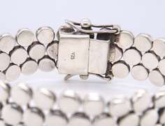 Vintage Sterling Silver 3 Row Dot Bracelet