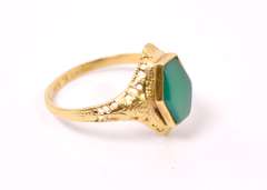 Gorgeous Green Gemstone Ring in Yellow Gold