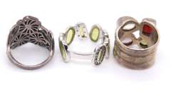 Group Lot of 3 Sterling Silver Rings