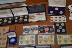 Lot Of Collectible Coins And Displays.