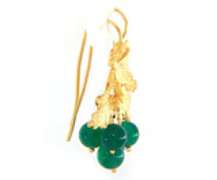 Majestic 18kt Green Onyx Maple Leaf Dangle Earrings