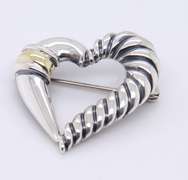 David Yurman 2 Tone Cable Open Heart Brooch