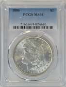Basically Gem BU 1886 Morgan Silver Dollar. PCGS MS64