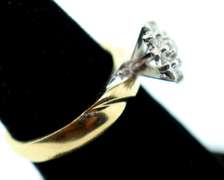 Floral Halo Diamond Ring with 10k Gold
