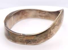 Vintage Sterling Silver Mexico Signed Cuff Bangle