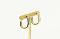 14K Yellow Gold 0.60 Ctw Princess Diamond Squared Hoop Earrings