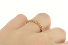 14K Yellow Gold 0.10 Ctw Ornate Milgrain Diamond Wedding Ring