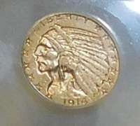 1914-D GOLD $5 Ind ANACS EF-45 Det clnd