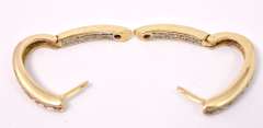 Unique Diamond Set Partial Hoop Earrings in 18K Yellow Gold
