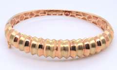 Wonderful 18kt Two Tone Gold Cuff Bangle
