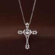 Heart Cross Pendant In Silver