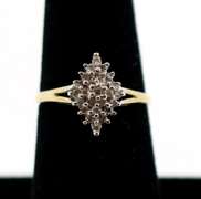Simple 10k Gold Diamond Cluster Ring