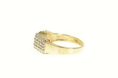 10K Yellow Gold Classic Squared Diamond Cluster Statement Ring