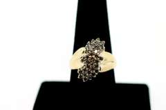 Modern 10k Gold Diamond Cluster Ring
