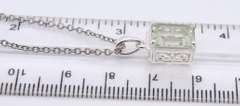 Sterling Silver Emerald Cut Gemstone Pendant on Chain