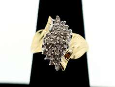 Melodious 10k Gold Diamond Cluster Ring