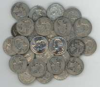 32 Assorted 90% Silver Washington Quarters