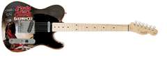 Ozzy Osbourne Signed Fender Blizzard Of Ozz Graphics Photo Guitar BAS Witness