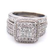 Dazzling White Gold 3.50cts Diamond Wedding Set