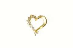 14K Yellow Gold Diamond Curvy Heart Love Symbol Pendant