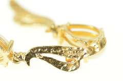 14K Yellow Gold Pear Natural Opal Diamond Accent Dangle Earrings