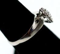 Cushioned 10k White Gold Diamond Cluster Ring