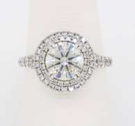 GIA Certified Double Halo Diamond Engagement Ring