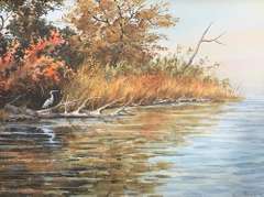 Martha Hudson Lake Scenery Lithograph