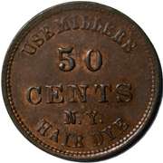 Millers 50 Cent Hair Dye  NY City Civil War Store Card.