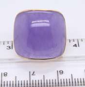 Charming Yellow Gold Lavender Jade Huggie Earings