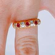 18kt Yellow Gold, Ruby, & Diamond Band Ring