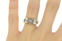 14K Yellow Gold Art Deco Ornate Floral Filigree Statement Ring