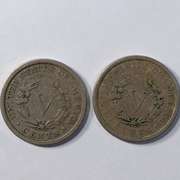 1883 With Cents & 1890 Sharper V Nickels