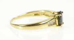 14K Yellow Gold Natural Sapphire Baguette Diamond Engagement Ring