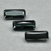Classically cut 4.50ct 3pc matched blue green Tourmaline set