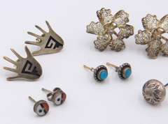 Vintage Lot of 5 Sterling Silver Earrings